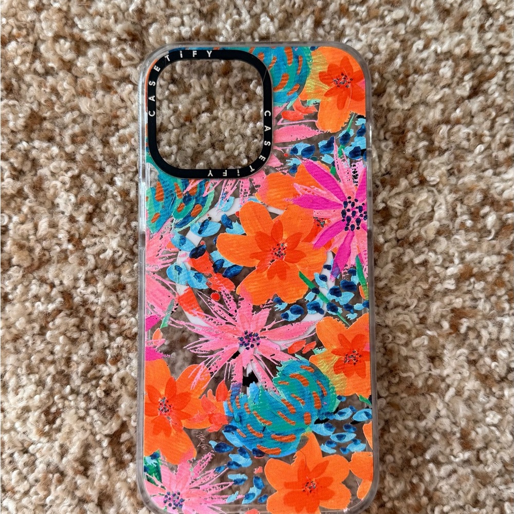 Casetify Vibrant Floral Phone Case - Orange and Pink